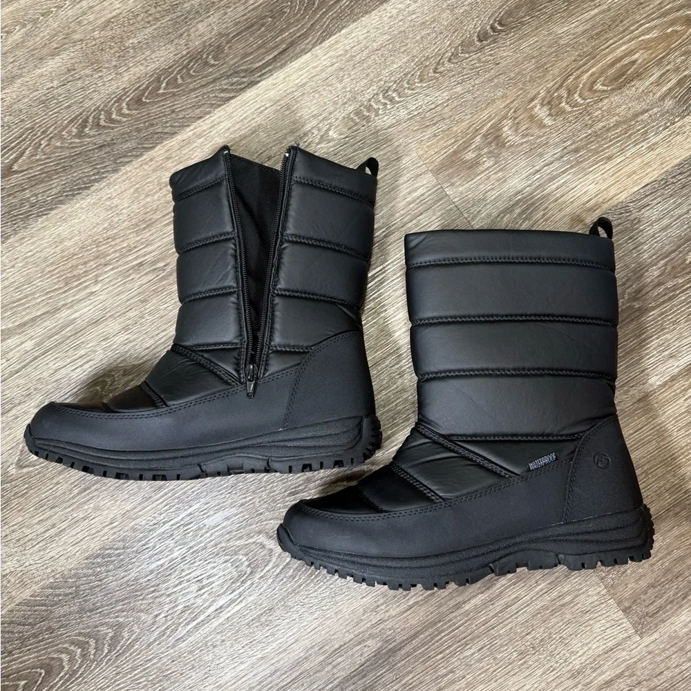 Magellan Boots Unisex Sz M8 W9D Black Puffer Rain Sleet‎ Snow Shoes Gorpcore